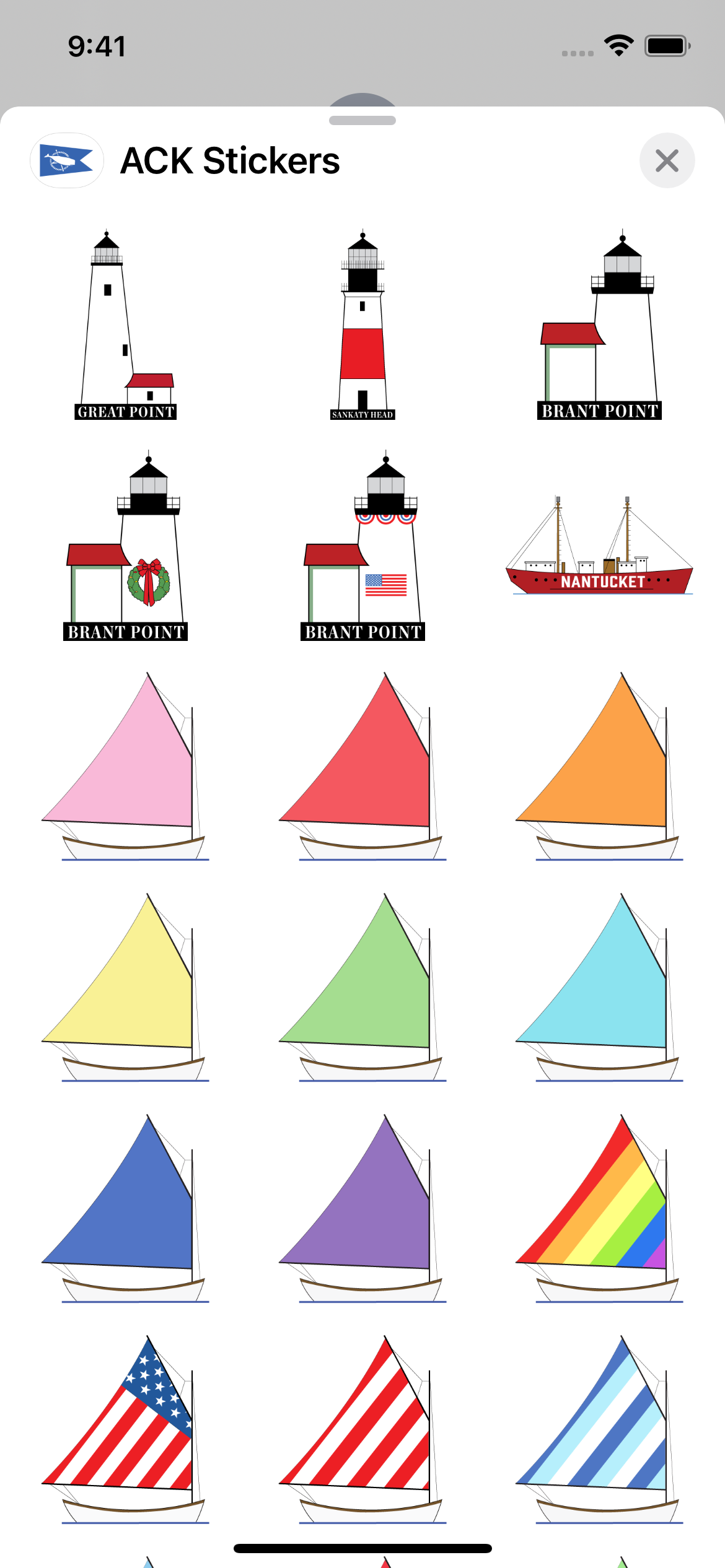 Screenshot for Nantucket iMessage Sticker Pack